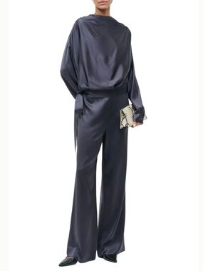 Staud Stroll Silk Pant Nocturne NWT